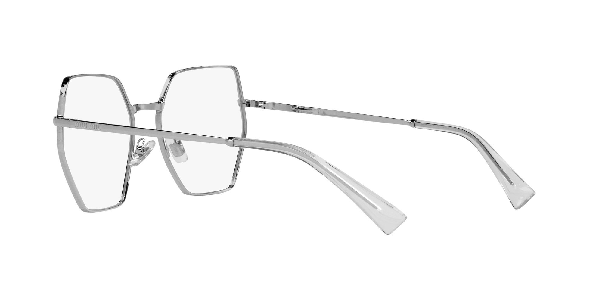 Brillen Miu Miu MU 50VV (1BC1O1) farbe argento form unregelmäßig gläser lente demo