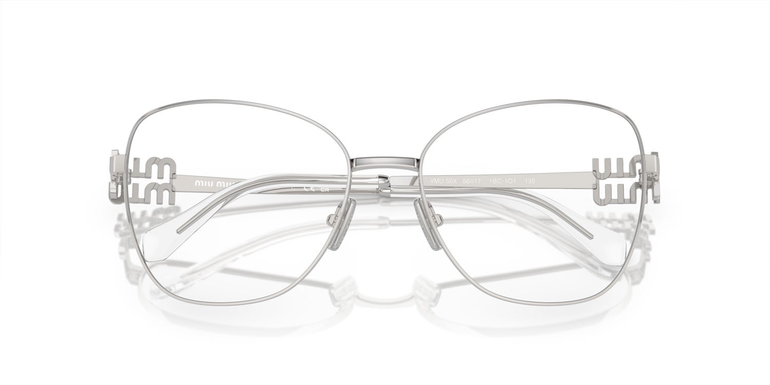Brillen Miu Miu MU 50XV (1BC1O1) farbe argento form aviator gläser lente demo
