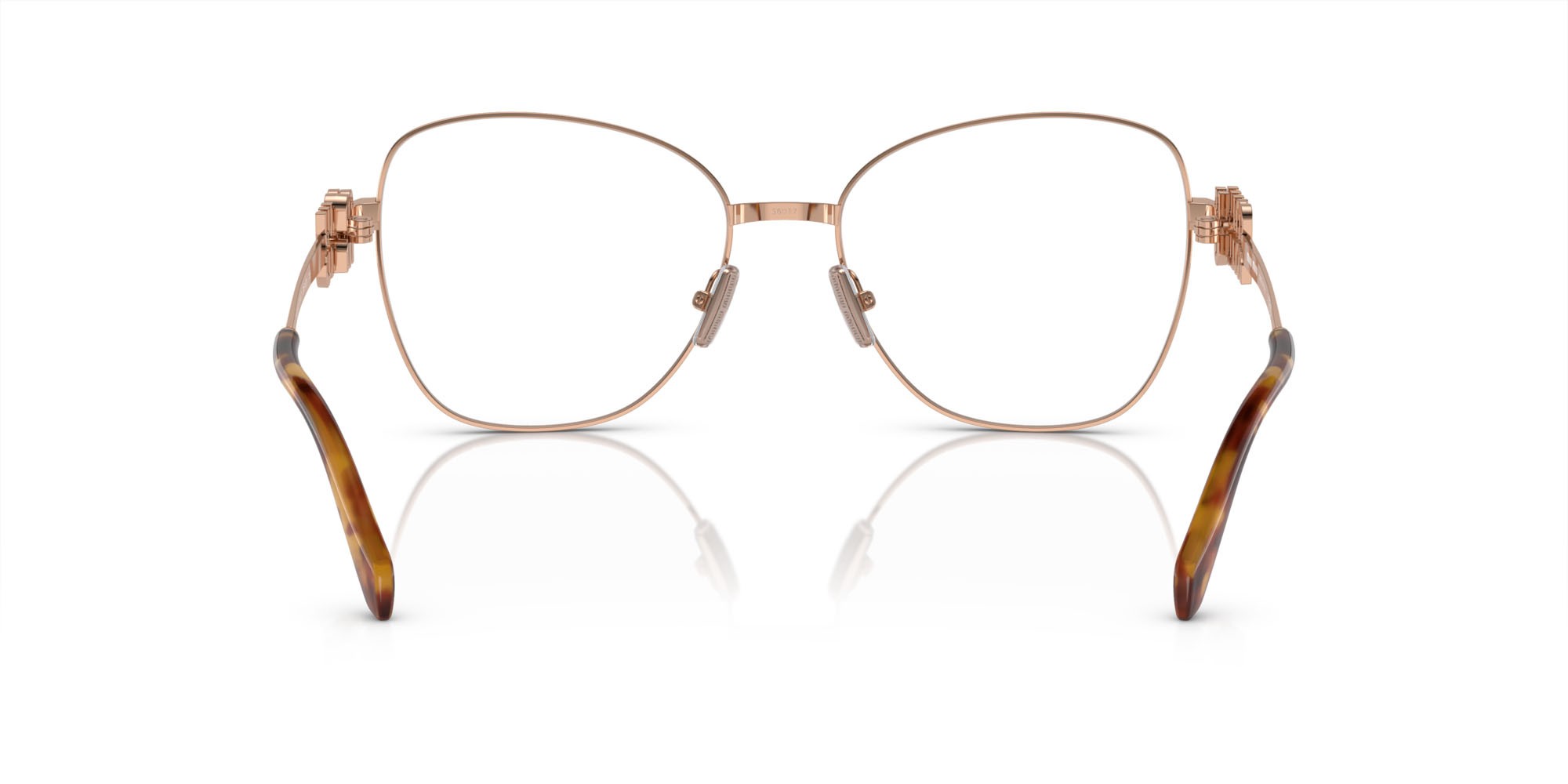 Eyeglasses Miu Miu MU 50XV (ZVF1O1) color oro rosé shape aviator lenses lente demo