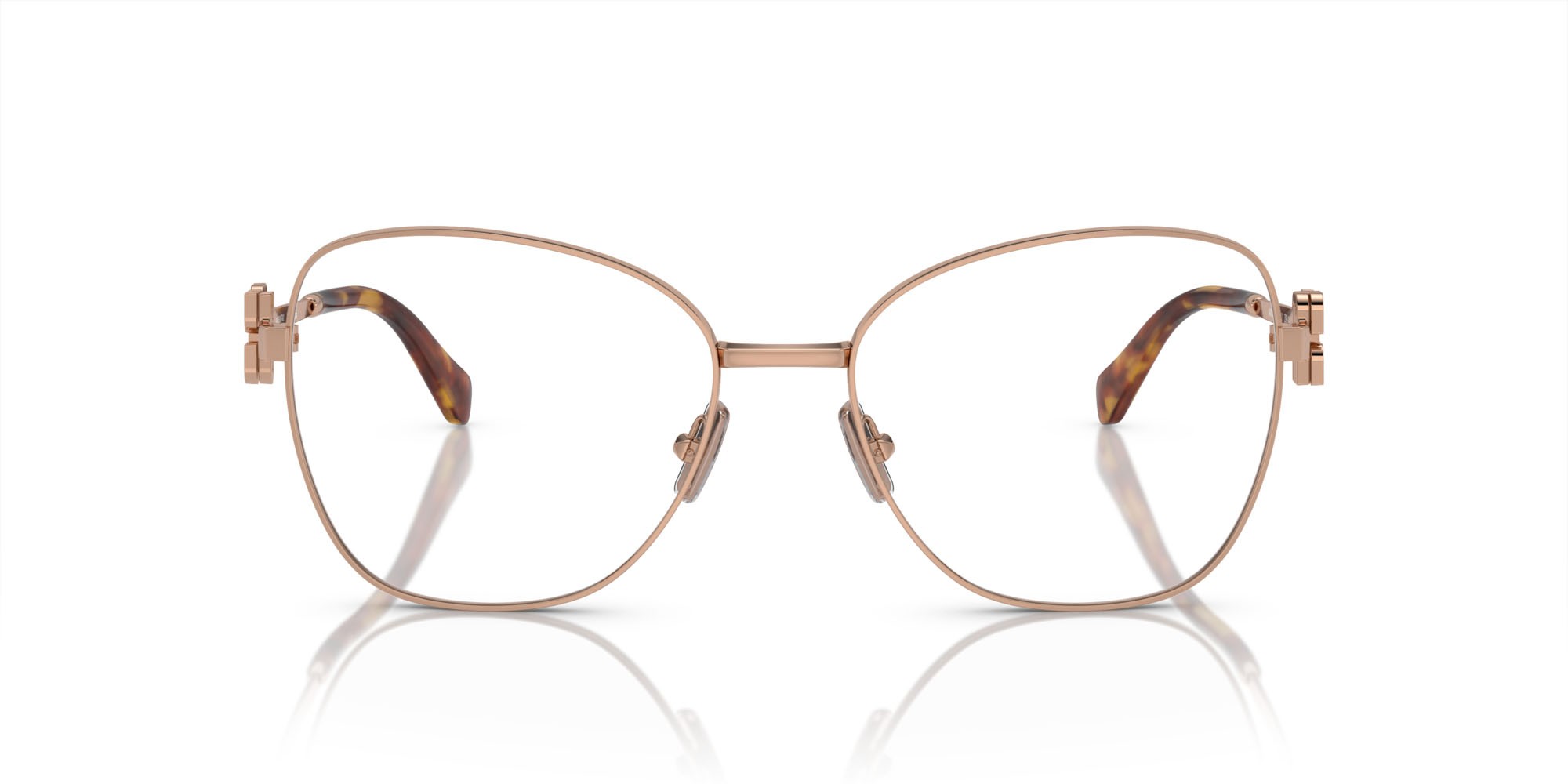Eyeglasses Miu Miu MU 50XV (ZVF1O1) color oro rosé shape aviator lenses lente demo