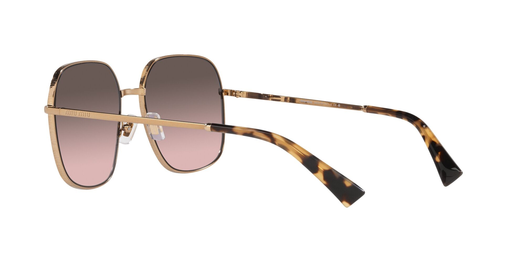 Sonnenbrillen Miu Miu MU 50YS (7OE146) farbe oro antico form quadratisch gläser rosa sfumato grigio