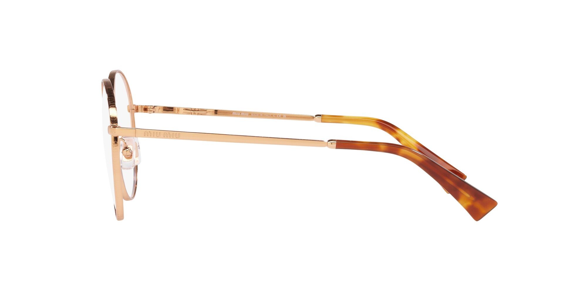 Brillen Miu Miu MU 51VV (ZVF1O1) farbe rose gold form rund gläser lente demo