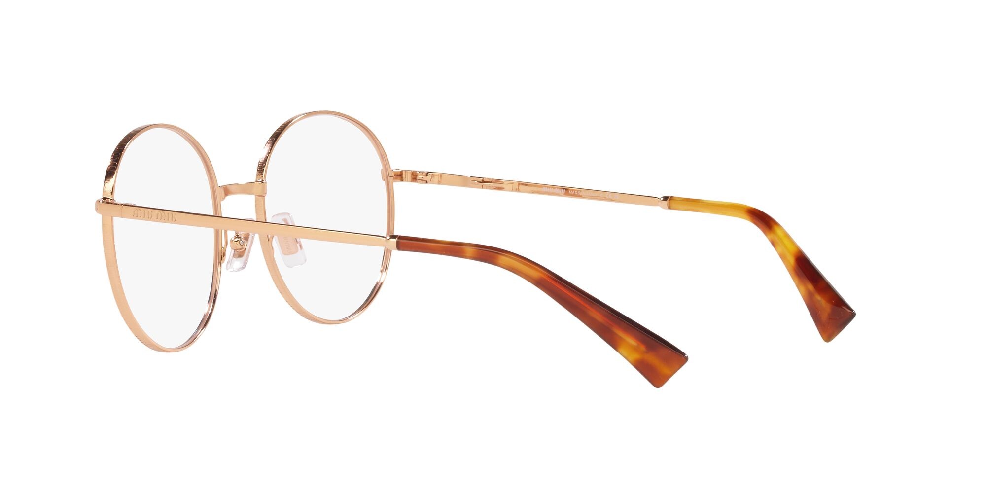Brillen Miu Miu MU 51VV (ZVF1O1) farbe rose gold form rund gläser lente demo
