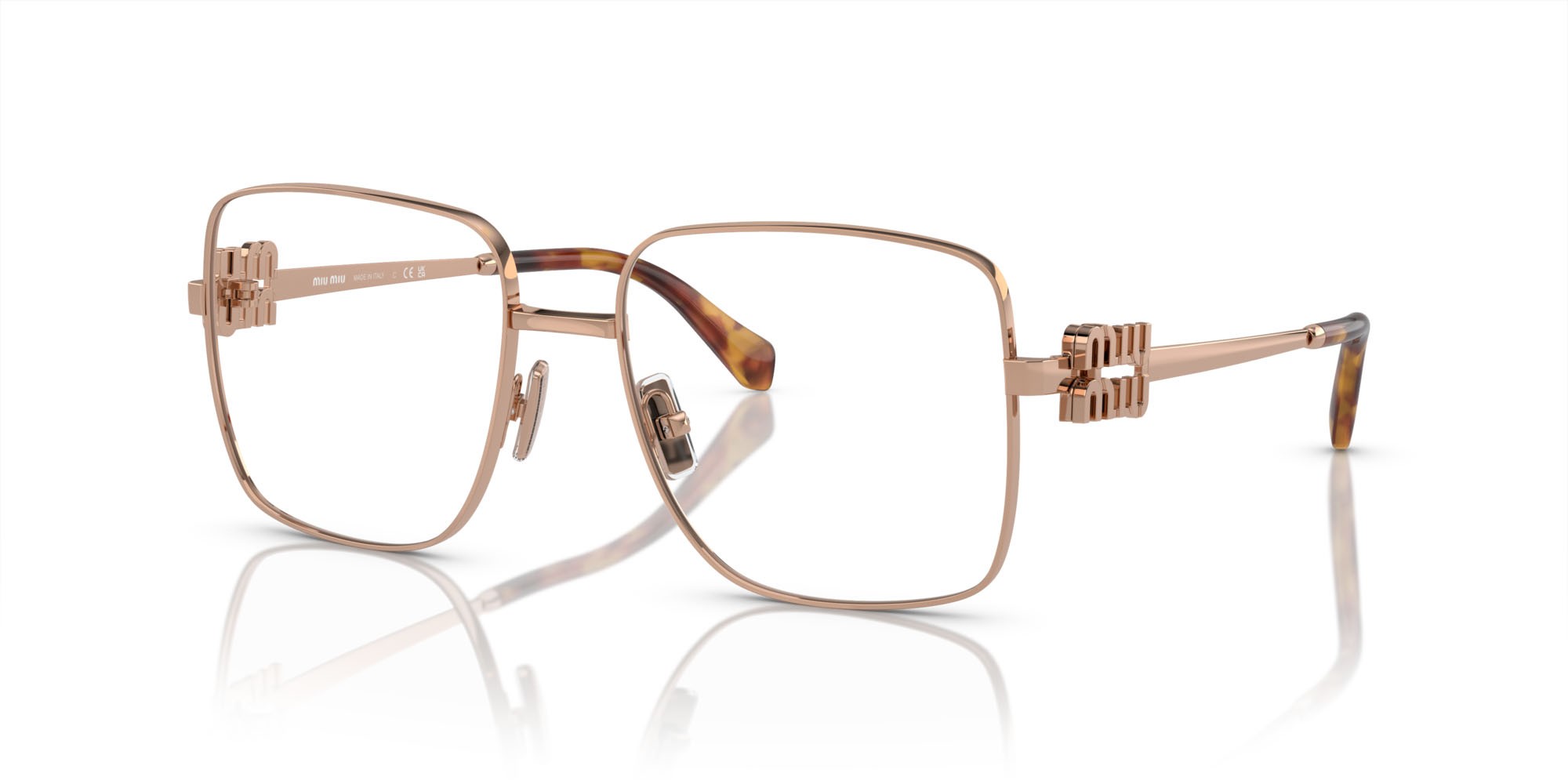 Brillen Miu Miu MU 51XV (ZVF1O1) farbe oro rosé form quadratisch gläser lente demo