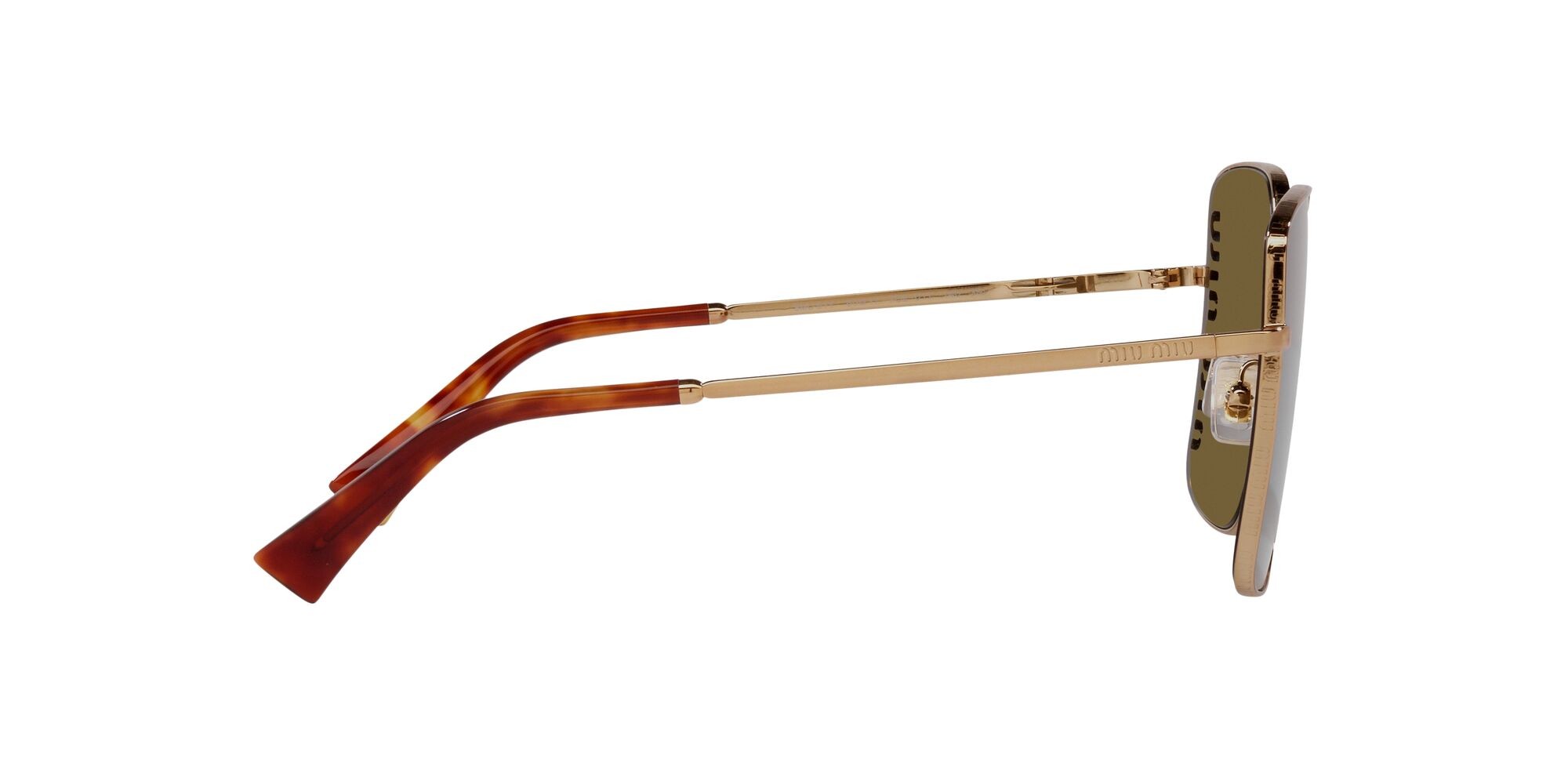 Sonnenbrillen Miu Miu MU 51YS (7OE01T) farbe oro antico form quadratisch gläser marrone scuro