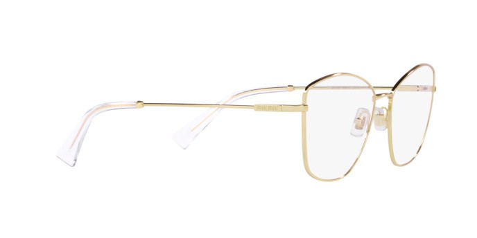Brillen Miu Miu MU 52UV (5AK1O1) farbe gold form schmetterling gläser demo lens