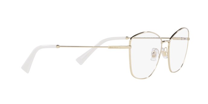 Brillen Miu Miu MU 52UV (ZVN1O1) farbe pale gold form schmetterling gläser demo lens