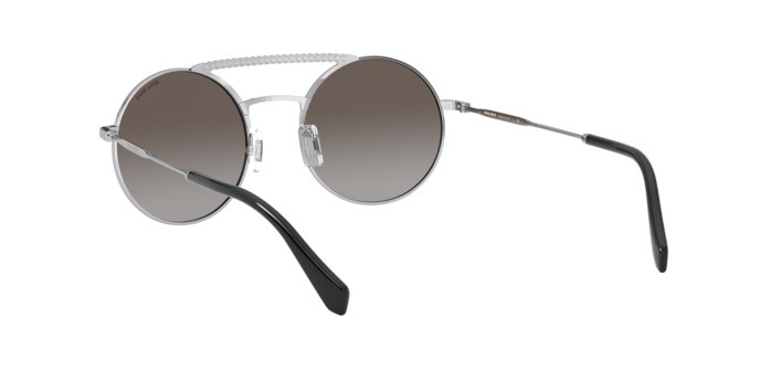 Occhiali da sole Miu Miu MU 52VS (1BC5O0) colore silver forma rotondo lenti gradient grey mirror silver