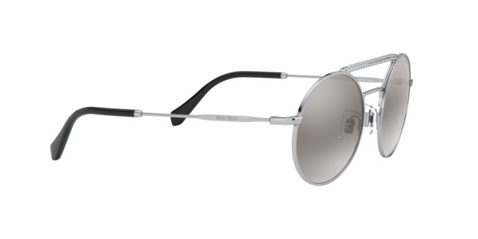 Occhiali da sole Miu Miu MU 52VS (1BC5O0) colore silver forma rotondo lenti gradient grey mirror silver