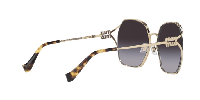 Sonnenbrillen Miu Miu MU 52WS (ZVN5D1) farbe pale gold form unregelmäßig gläser grey gradient