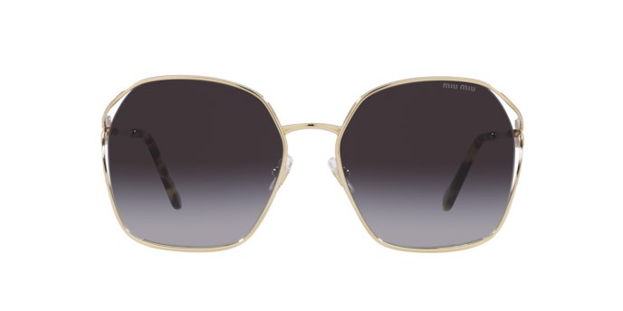 Sonnenbrillen Miu Miu MU 52WS (ZVN5D1) farbe pale gold form unregelmäßig gläser grey gradient