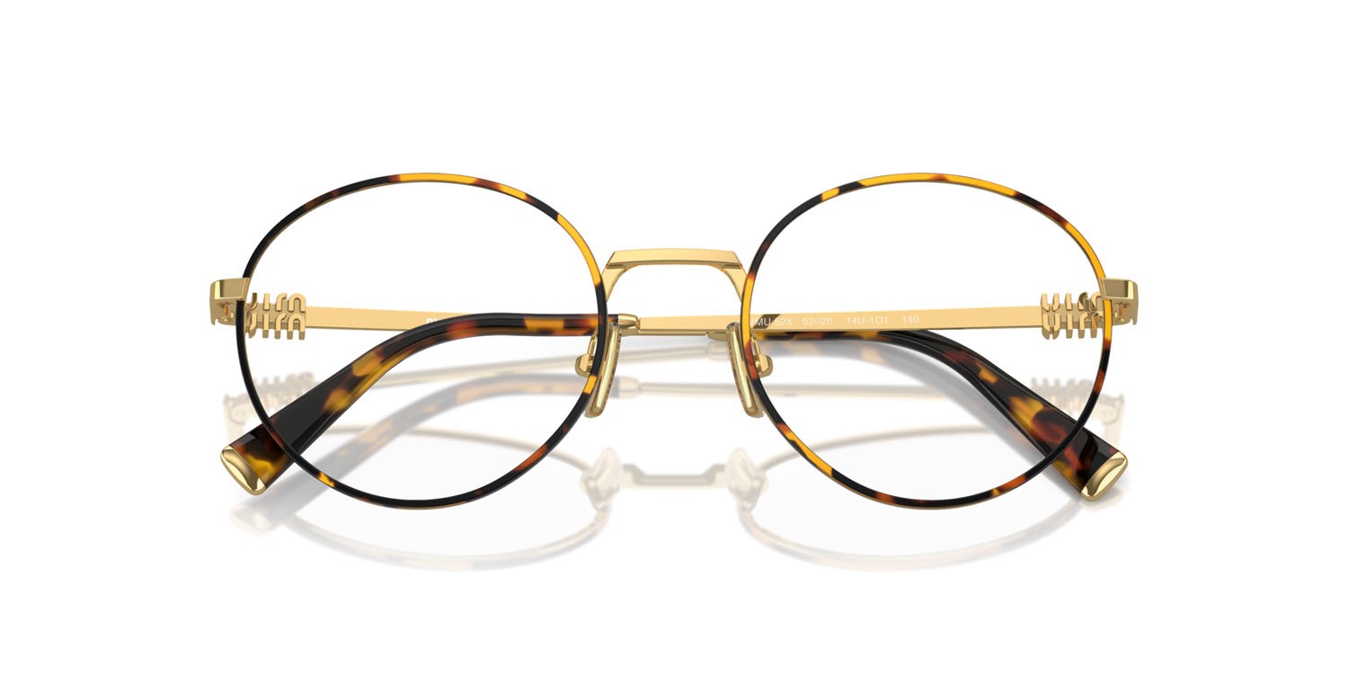 Brillen Miu Miu MU 52XV (14U1O1) farbe havana honey/gold form rund gläser lente demo