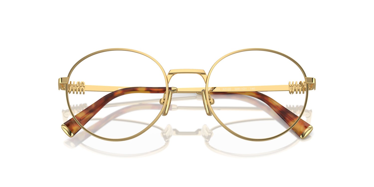 Occhiali da vista Miu Miu MU 52XV (5AK1O1) colore oro forma rotondo lenti lente demo