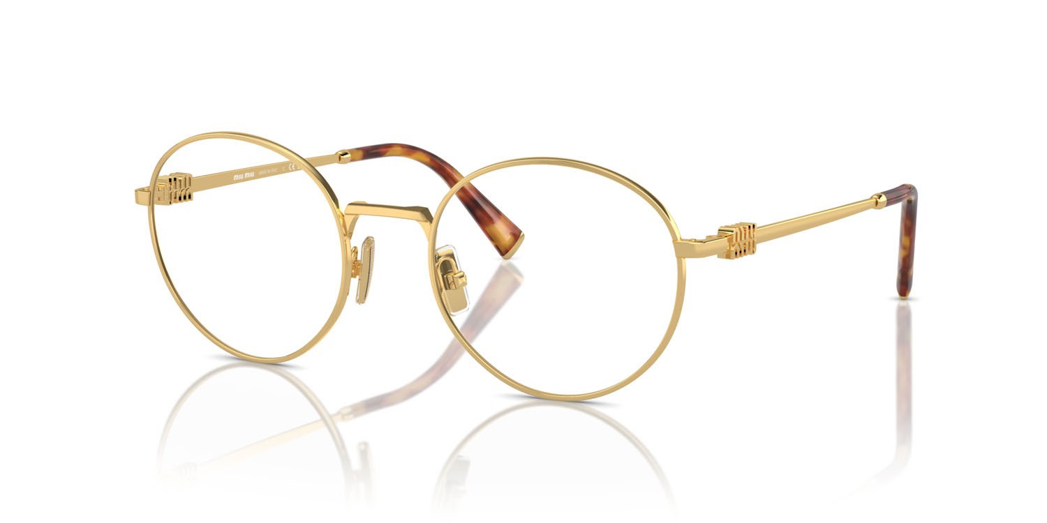 Occhiali da vista Miu Miu MU 52XV (5AK1O1) colore oro forma rotondo lenti lente demo