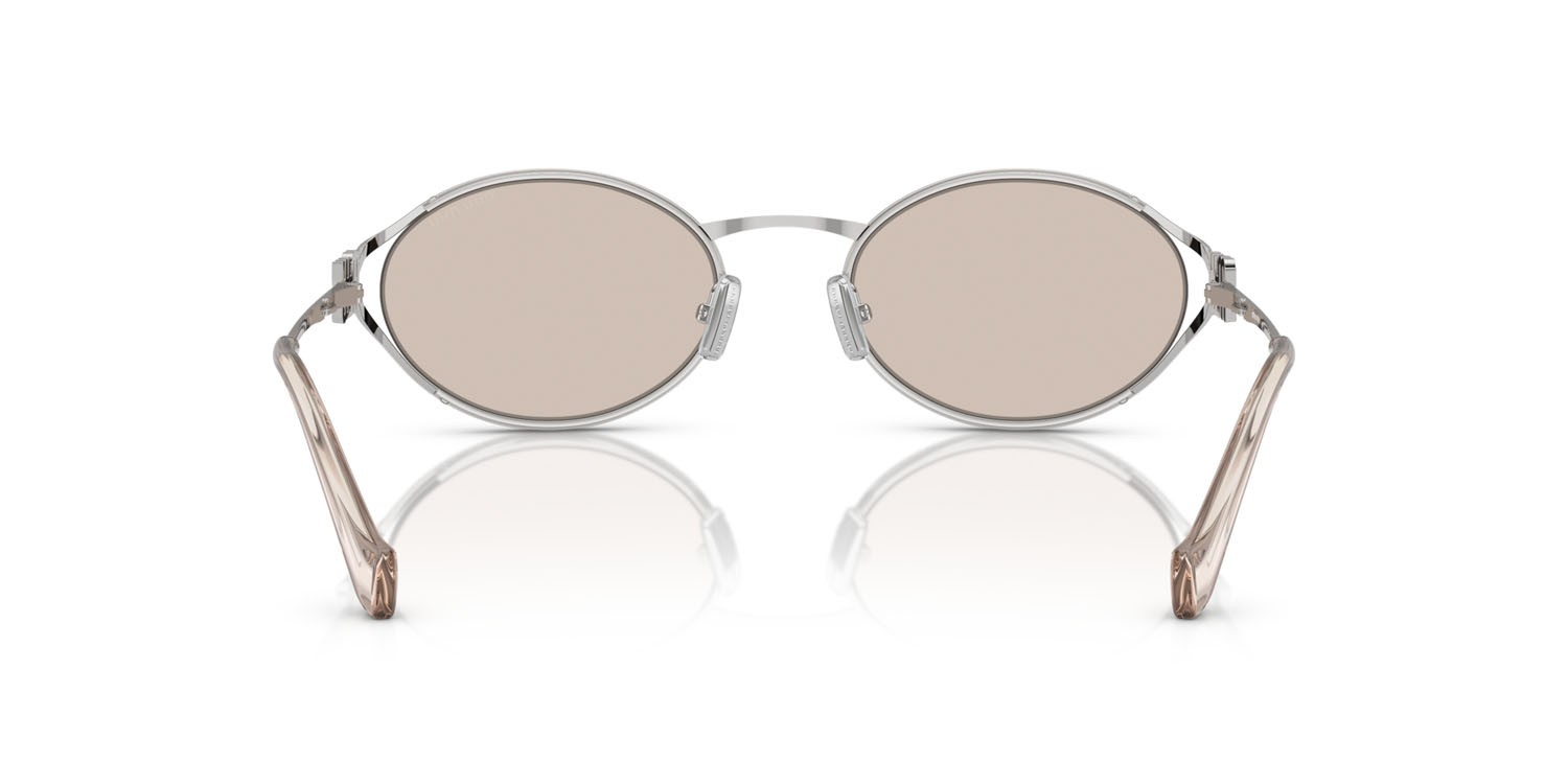 Occhiali da sole Miu Miu MU 52YS (1BC10F) colore argento forma ovale lenti oro pallido