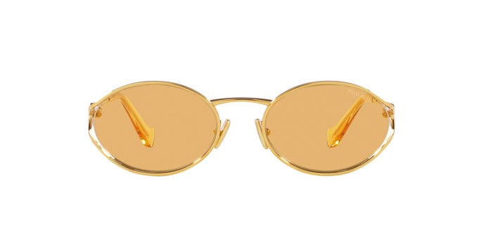 Sonnenbrillen Miu Miu MU 52YS (5AK10B) farbe oro form oval gläser arancione