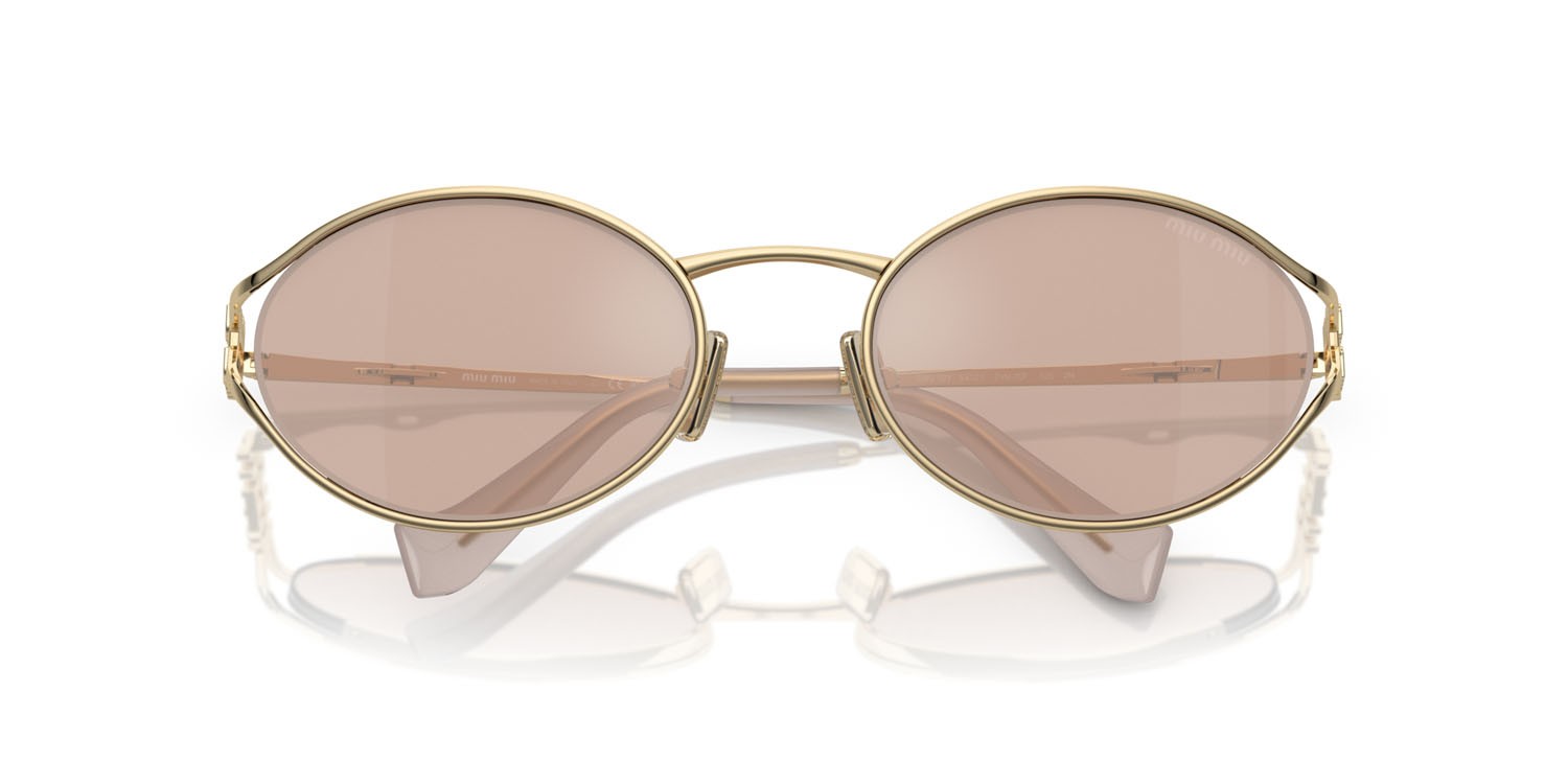 Occhiali da sole Miu Miu MU 52YS (ZVN20F) colore oro pallido forma ovale lenti oro rosa