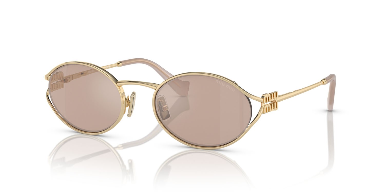 Occhiali da sole Miu Miu MU 52YS (ZVN20F) colore oro pallido forma ovale lenti oro rosa
