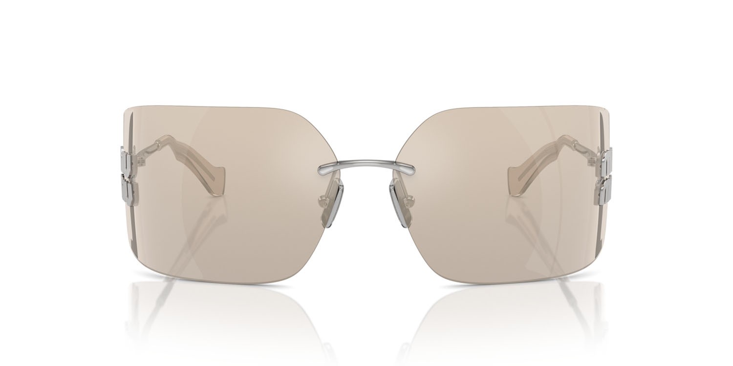 Occhiali da sole Miu Miu MU 54YS (1BC10F) colore argento forma irregolare 
