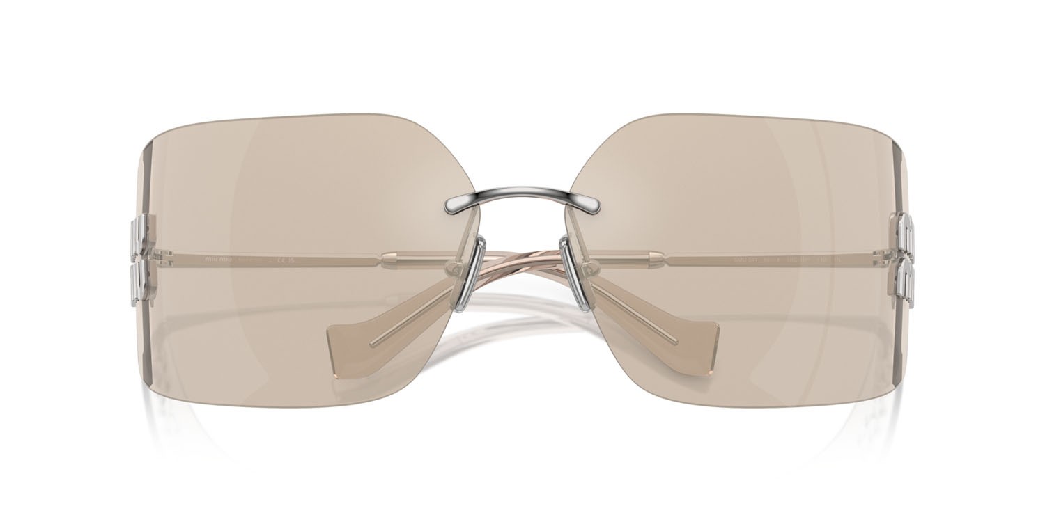 Occhiali da sole Miu Miu MU 54YS (1BC10F) colore argento forma irregolare 
