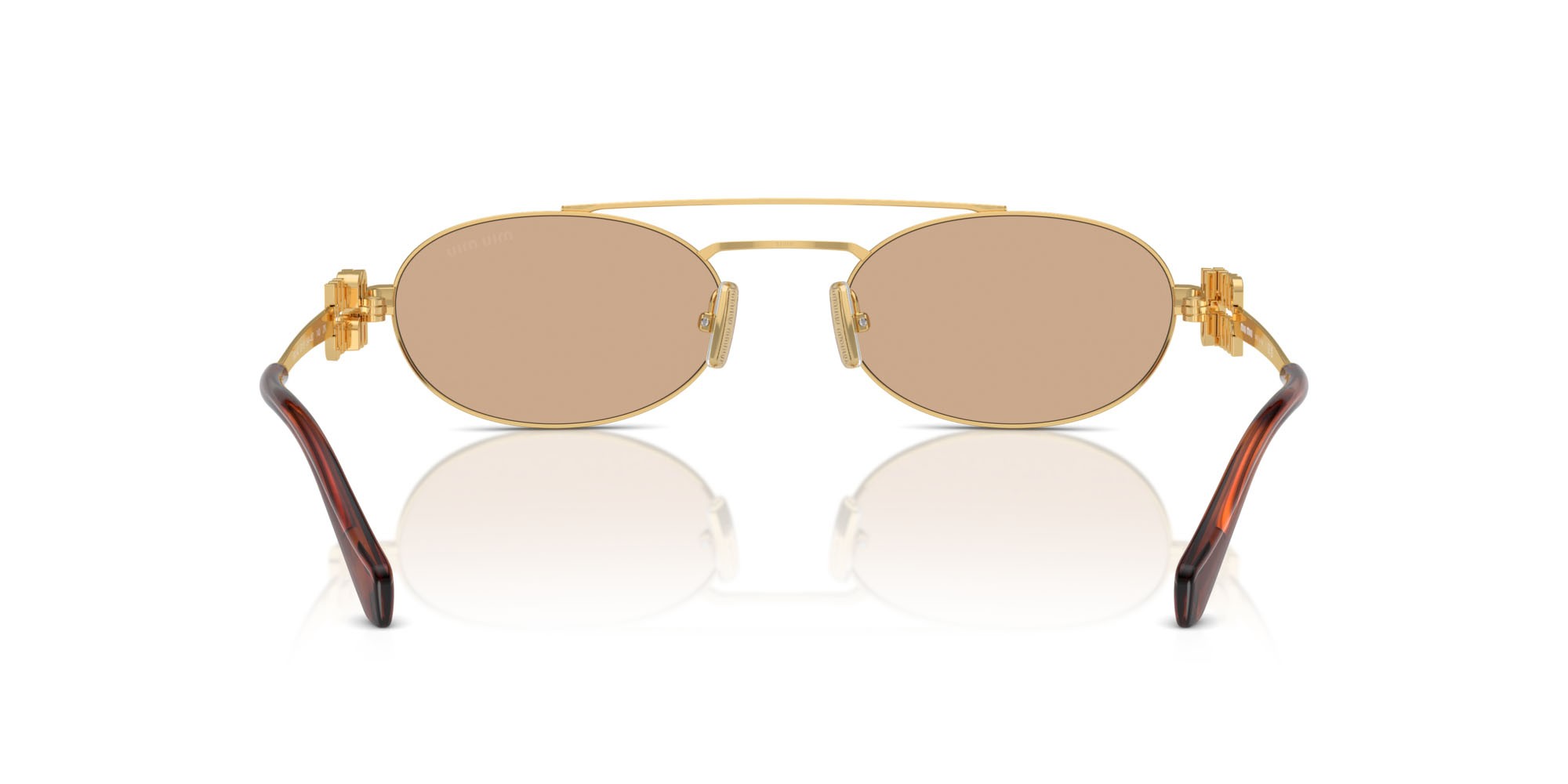 Sonnenbrillen Miu Miu MU 54ZS (5AK40D) farbe oro form oval gläser arancione chiaro argento