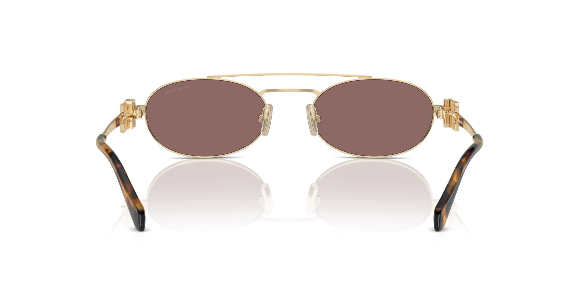 Occhiali da sole Miu Miu MU 54ZS (ZVN70D) colore oro pallido forma ovale lenti marrone/argento