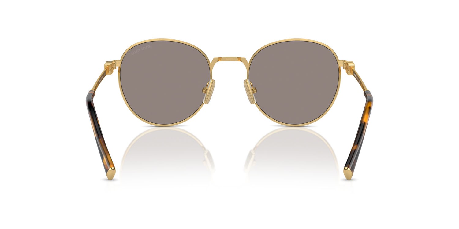 Sonnenbrillen Miu Miu MU 55ZS (5AK07F) farbe oro form rund gläser grigio chiaro specchiato argento