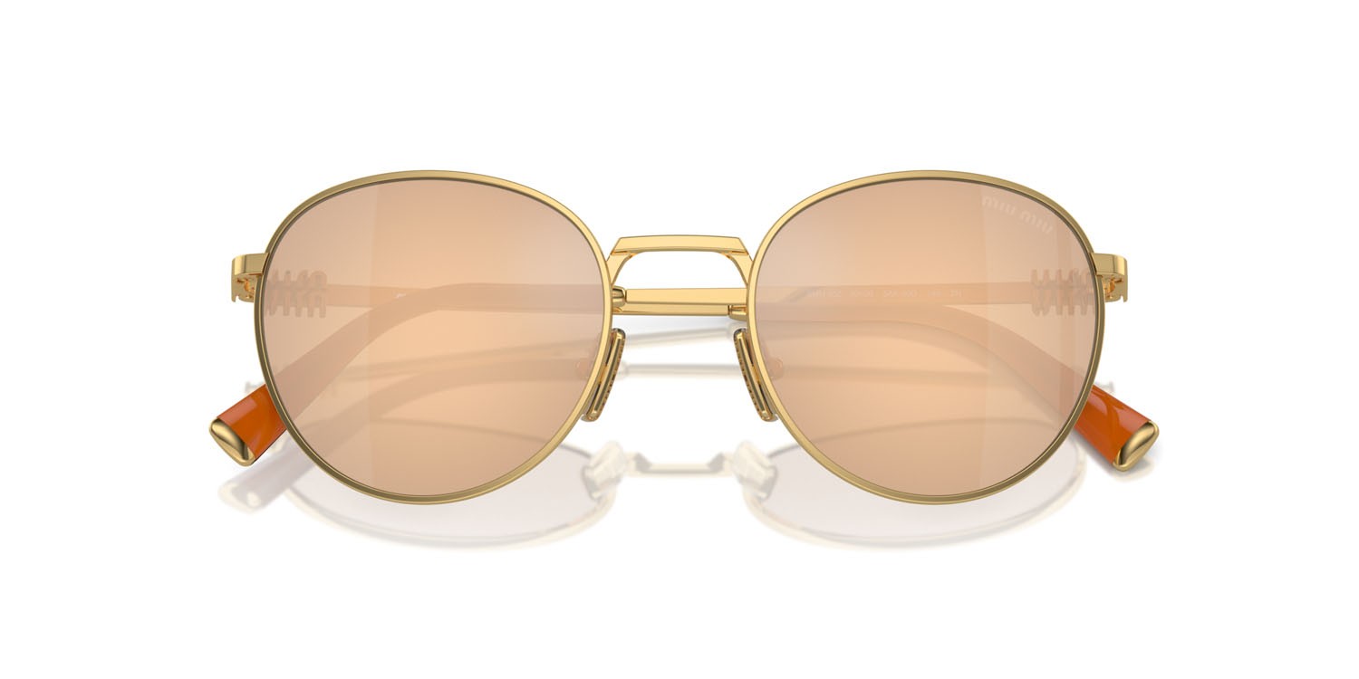 Occhiali da sole Miu Miu MU 55ZS (5AK40D) colore oro forma rotondo 
