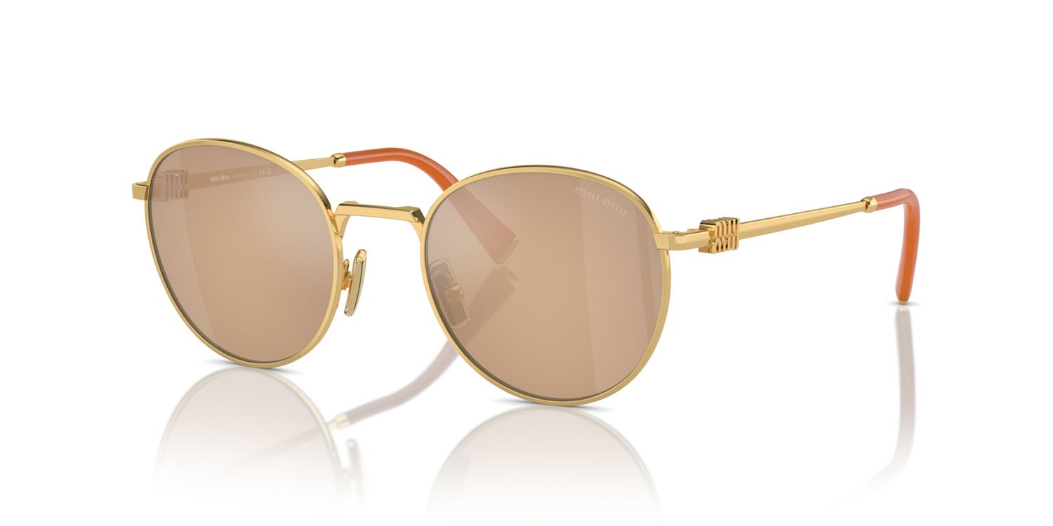 Occhiali da sole Miu Miu MU 55ZS (5AK40D) colore oro forma rotondo 