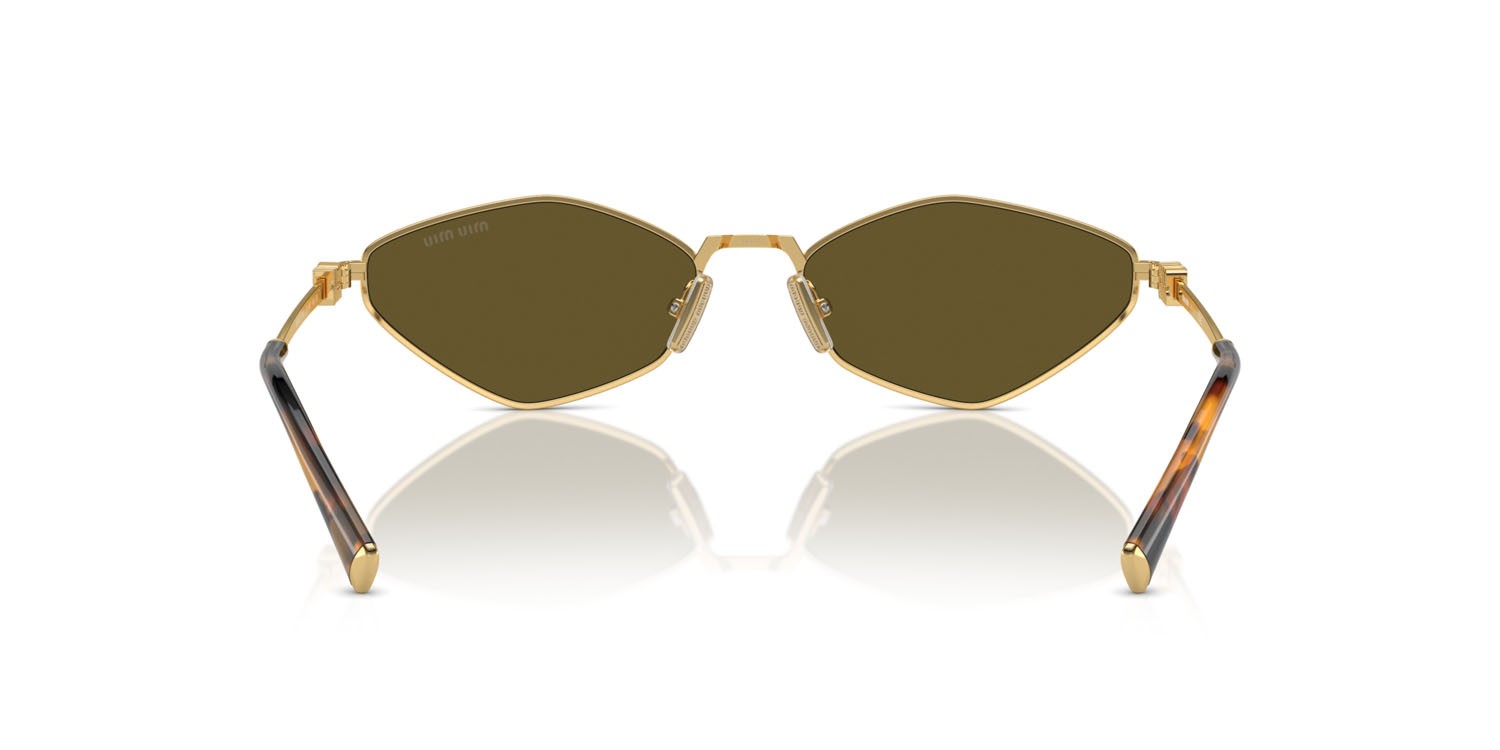 Occhiali da sole Miu Miu MU 56ZS (5AK09Z) colore oro forma irregolare lenti marrone scuro