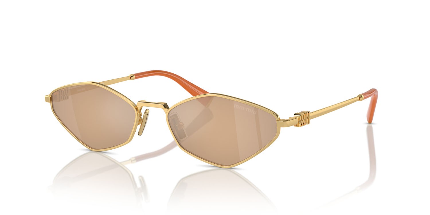 Occhiali da sole Miu Miu MU 56ZS (5AK40D) colore oro forma irregolare 