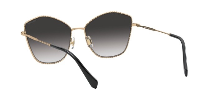 Sonnenbrillen Miu Miu Core collection MU 60VS (7OE5D1) farbe antique gold form cat-eye gläser grey gradient