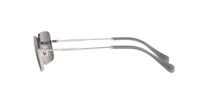 Sonnenbrillen Miu Miu Core collection MU 70US (1BC175) farbe silver form rechteckig gläser dark grey flash silver