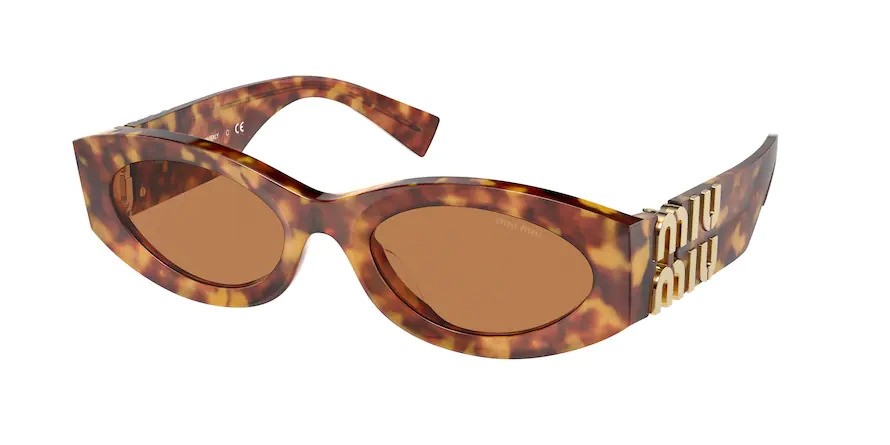 Occhiali da sole Miu  MU 11WS (4BW2Z1) colore havana forma ovale lenti brown