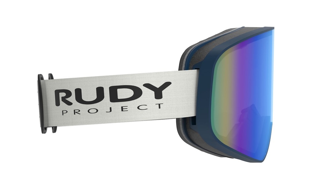Ski and snowboard goggles Rudy Project Skermo MK204359-0000 color deep blue matte lenses multilaser blue