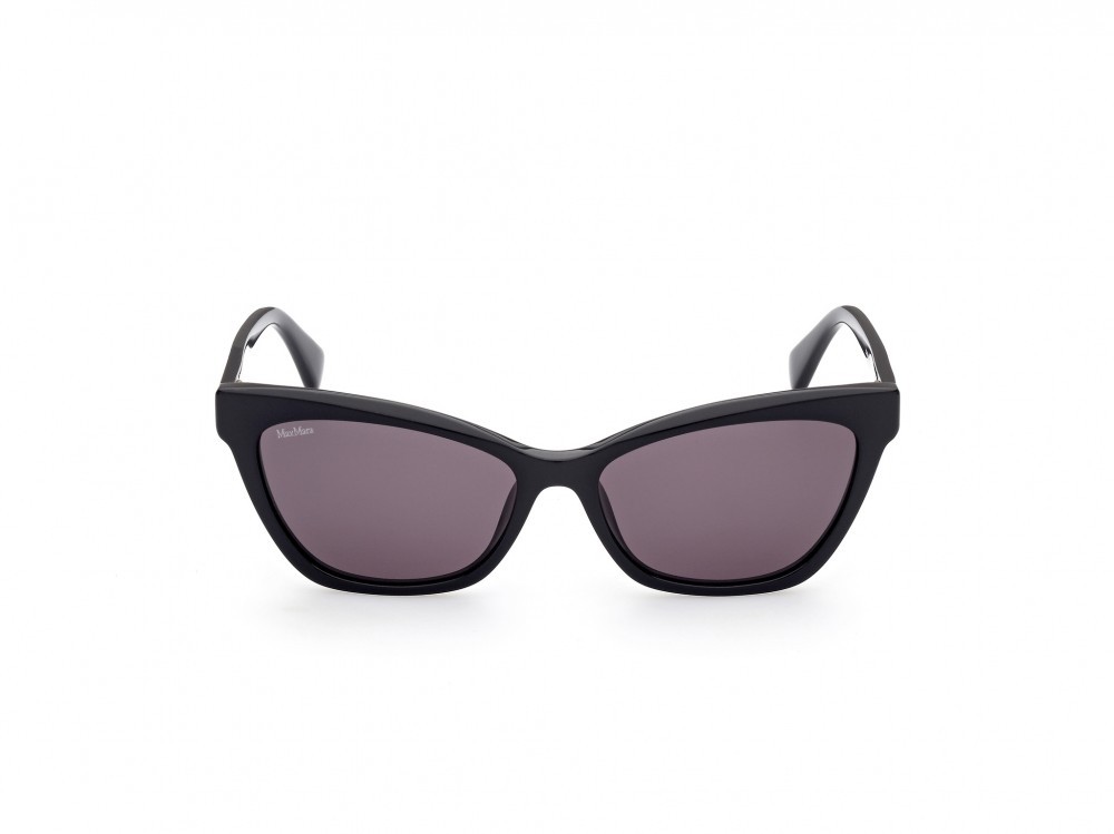 Occhiali da sole MaxMara Logo5 MM0011 (01A) colore nero lucido forma cat eye lenti fumo 