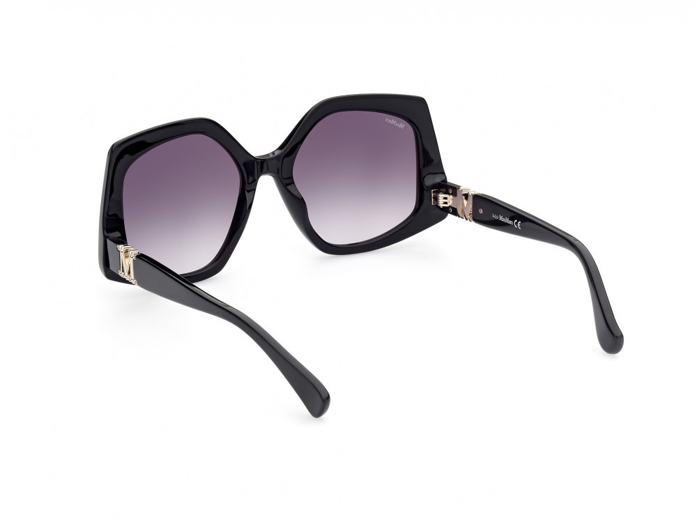Sonnenbrillen MaxMara Emme1 MM0012 (01B) farbe nero lucido form geometrisch gläser fumo grad.