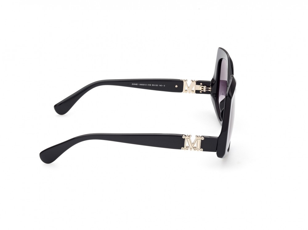 Sonnenbrillen MaxMara Emme1 MM0012 (01B) farbe nero lucido form geometrisch gläser fumo grad.