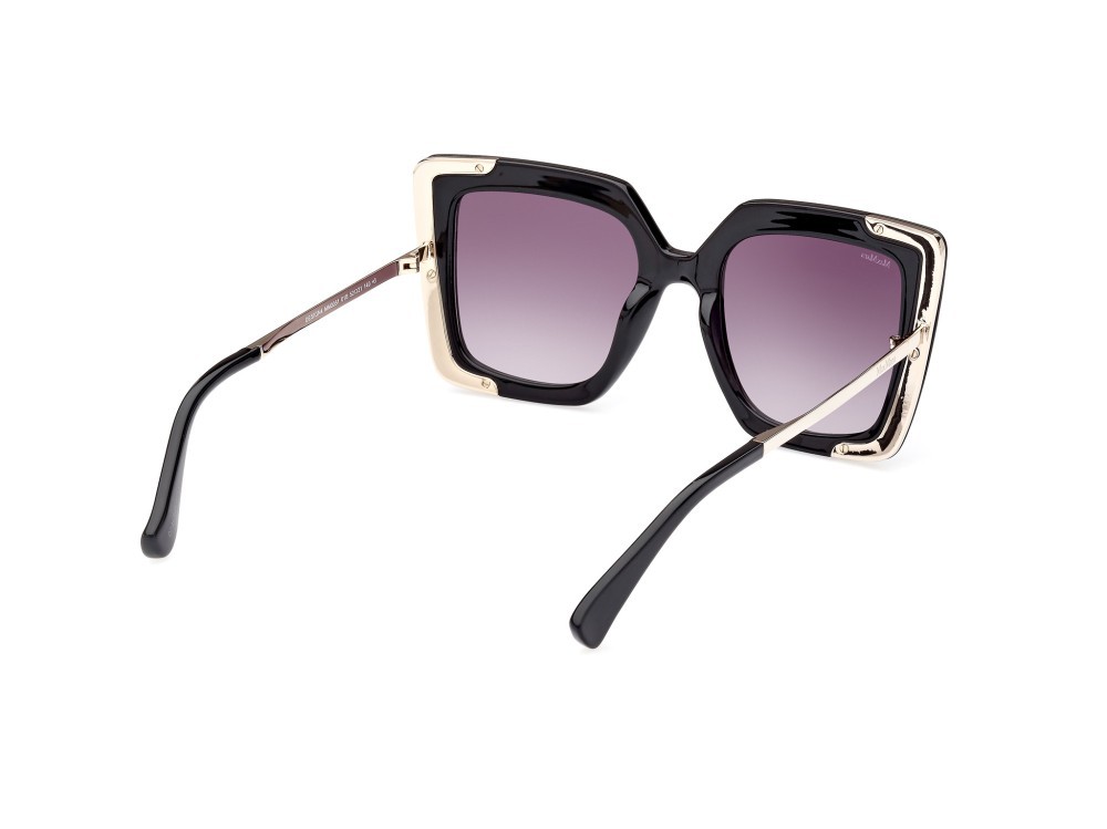 Occhiali da sole MaxMara Design4 MM0051 (01B) colore nero lucido forma cat eye lenti fumo grad.