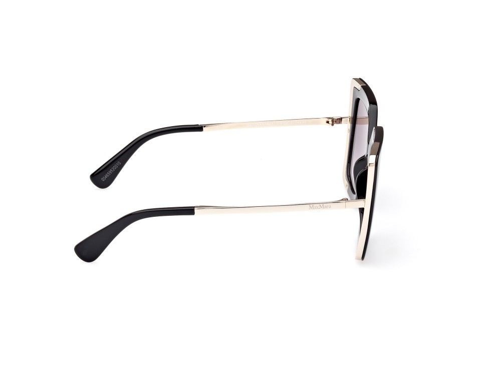 Occhiali da sole MaxMara Design4 MM0051 (01B) colore nero lucido forma cat eye lenti fumo grad.