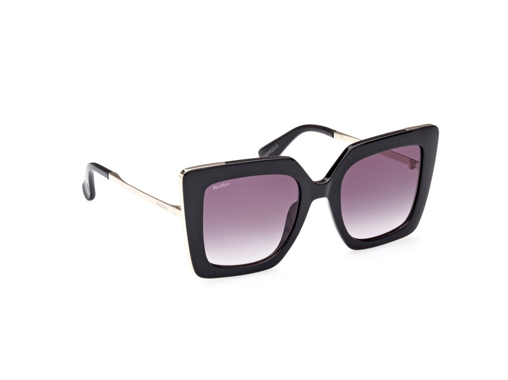 Occhiali da sole MaxMara Design4 MM0051 (01B) colore nero lucido forma cat eye lenti fumo grad.