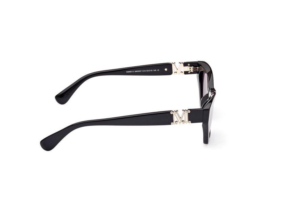 Occhiali da sole MaxMara Emme13 MM0057 (01A) colore nero lucido forma cat eye lenti fumo