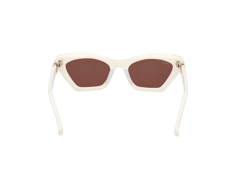 Sonnenbrillen MaxMara Emme13 MM0057 (21E) farbe bianco lucido form cat-eye gläser marrone