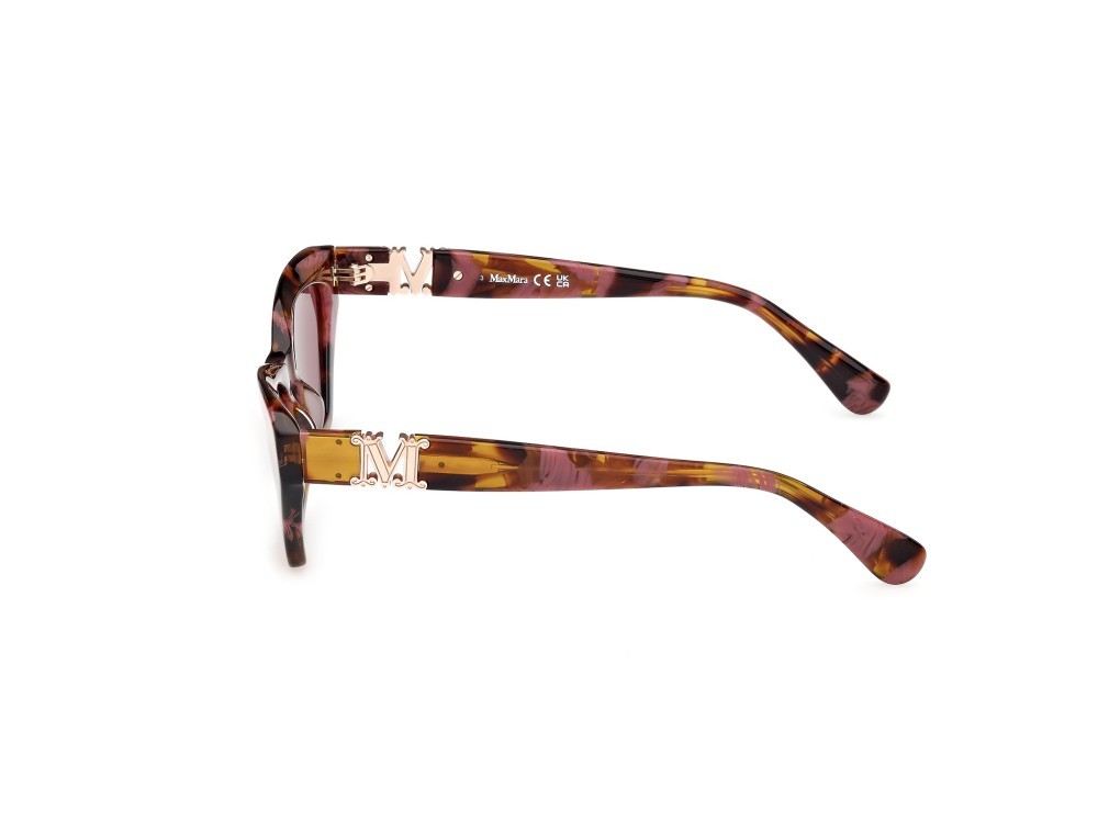 Occhiali da sole MaxMara Emme13 MM0057 (55S) colore avana colorata forma cat eye lenti bordeaux