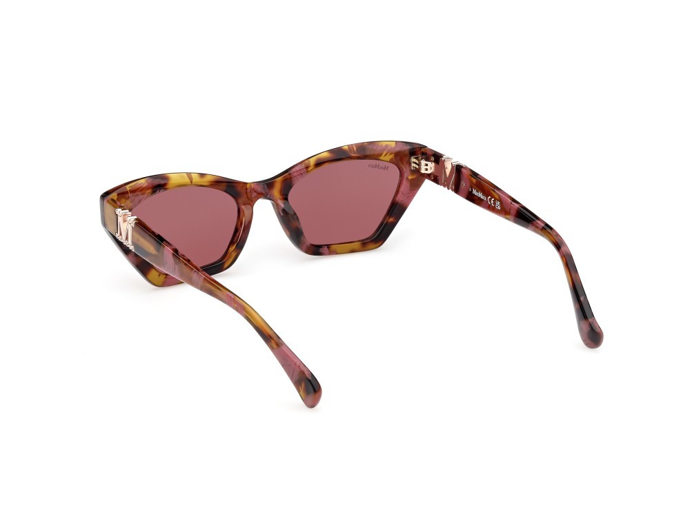 Occhiali da sole MaxMara Emme13 MM0057 (55S) colore avana colorata forma cat eye lenti bordeaux