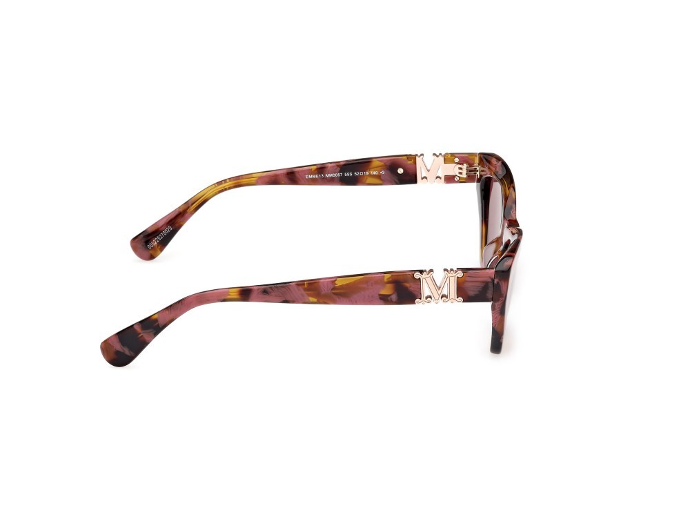 Occhiali da sole MaxMara Emme13 MM0057 (55S) colore avana colorata forma cat eye lenti bordeaux