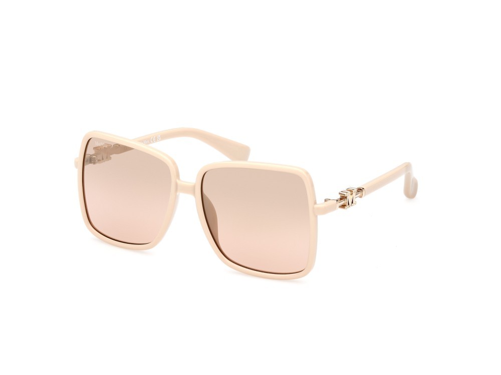 Sonnenbrillen MaxMara Emme14 MM0064-H (25G) farbe avorio form quadratisch gläser marrone specchiato