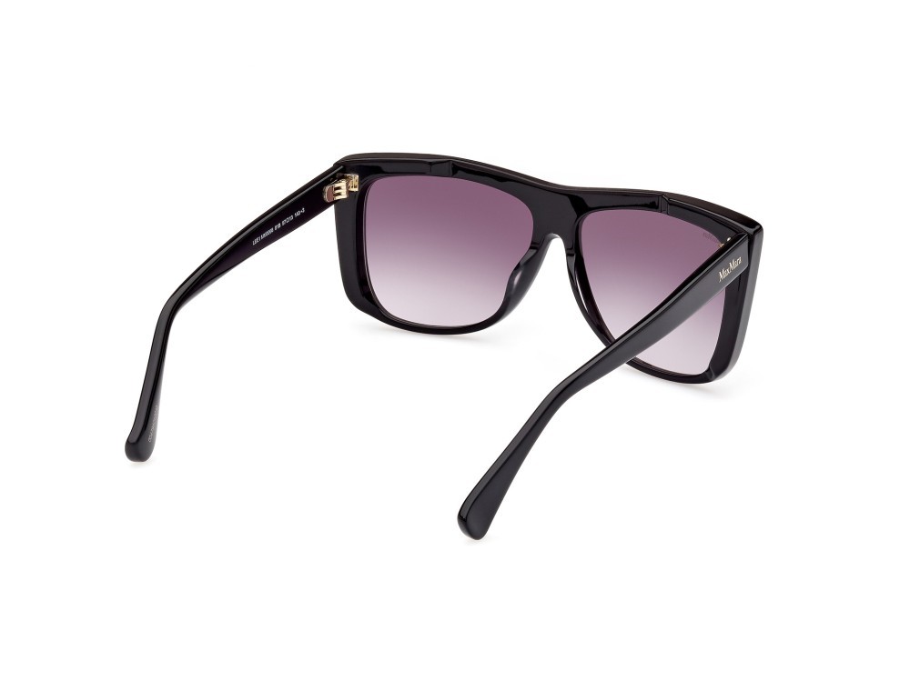 Sonnenbrillen MaxMara Lee1 MM0066 (01B) farbe nero lucido form geometrisch gläser fumo grad.