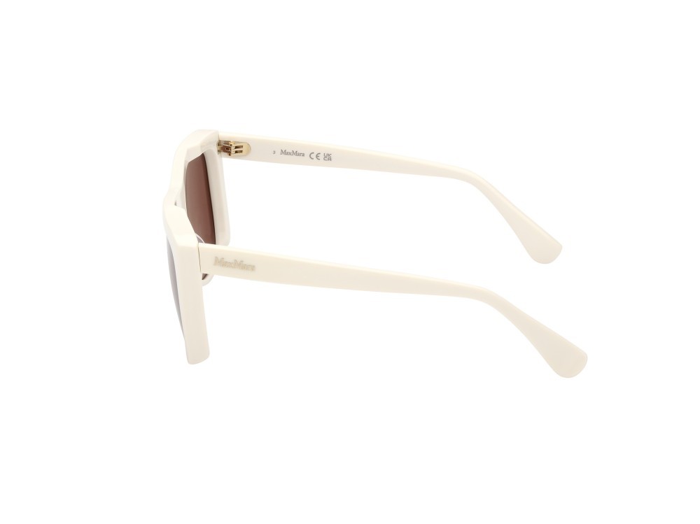 Sonnenbrillen MaxMara Lee1 MM0066 (21E) farbe bianco  form geometrisch gläser marrone