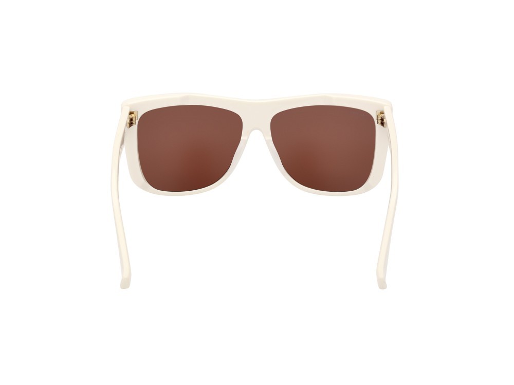 Sonnenbrillen MaxMara Lee1 MM0066 (21E) farbe bianco  form geometrisch gläser marrone